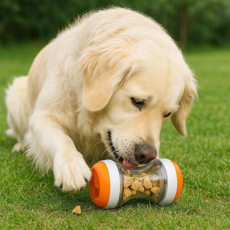 KASTWAVE Interactive Dog Enrichment Toy - Slow Feeder and Treat Dispenser, Adjustable Difficulty for Healthy Eating, Orange - Image 2