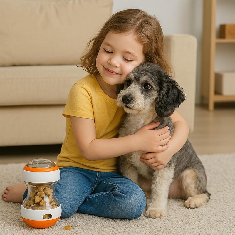 KASTWAVE Interactive Dog Enrichment Toy - Slow Feeder and Treat Dispenser, Adjustable Difficulty for Healthy Eating, Orange - Image 5
