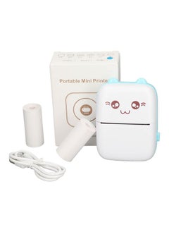 Thoraya Thermal Printer USB Charging 200dpi Resolution Bluetooth Connection Portable Mini Picture Printer with Printing Paper Blue  - Image 2