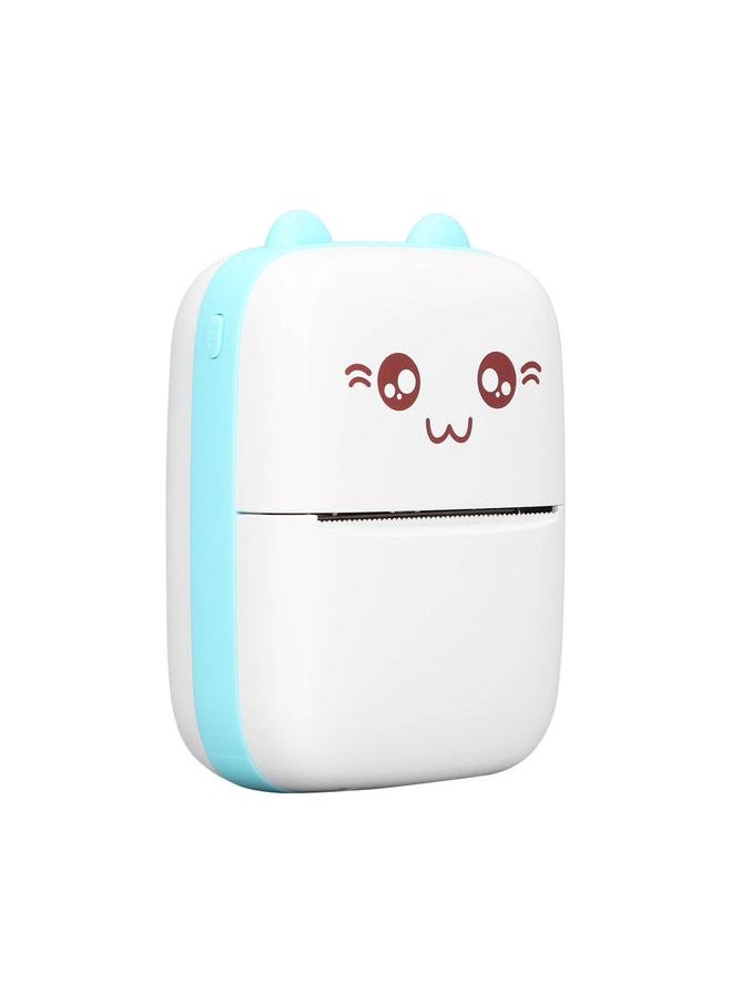 Thoraya - Thermal Printer USB Charging 200dpi Resolution Bluetooth Connection Portable Mini Picture Printer with Printing Paper Blue - Image 1