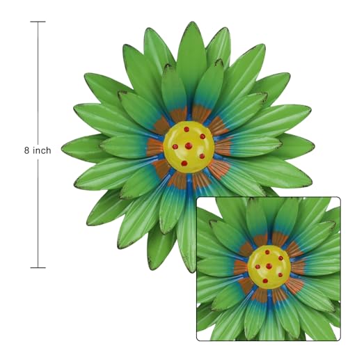 hogardeck Metal Flower Wall Decor for Indoor Outdoor Kitchen Decor Floral Metal Wall Art Wall Decor for Bathroom Living Room Porch Garden Yard Backyard 6 Pcs 8 - Image 3