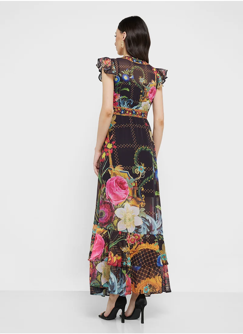 ايلا Abstract Print Dress