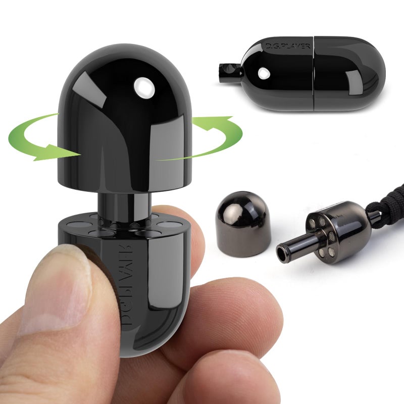 D.G.PLAYER DG PLAYER Fidget Toys Adults Premium Capsules Metal Magnetic Fidget Slider Cliker Spin Push Wear as Pendant Ultimate Stress Relief Focus Enhancer for Busy HandsBlack - Image 3