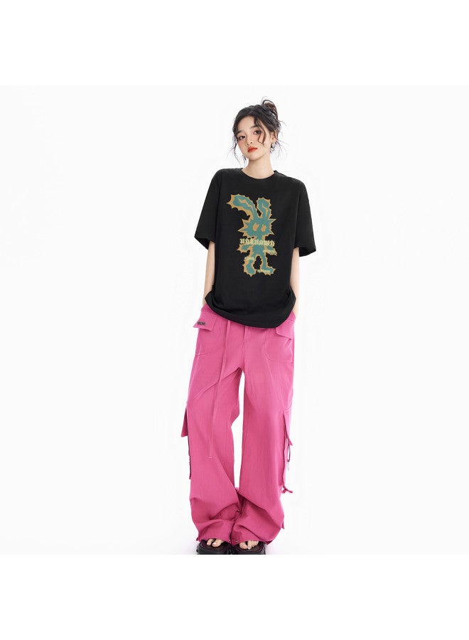 EPTISON Women's Short Sleeve T-shirt Summer Loose Casual Cotton Top With Cartoon Print, Youthful And Versatile - Image 3