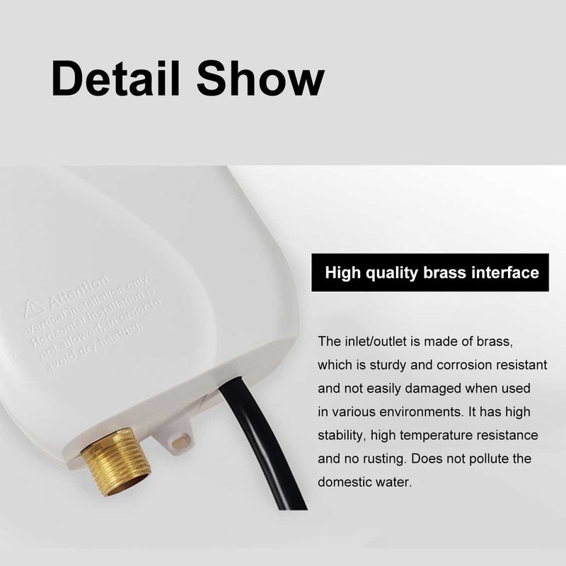 220V Electric water heater instantaneous water heater household heater tap water heater kitchen faucet heating thermostat - Image 4