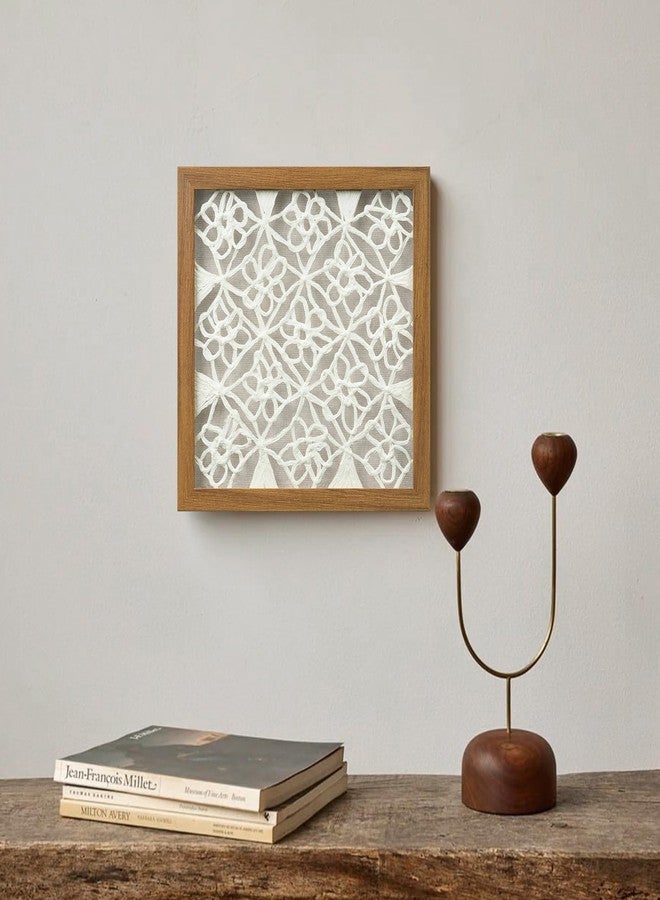 FOLKOR Handmade Paper Wall Art for Rustic Farmhouse Boho Room Aesthetics, 12" Framed Abstract Shadow Box Art Decor, Lattice Hanging Artwork Eclectic Decor for Apartment Nursery Hallway Above Desk Bed - Image 5