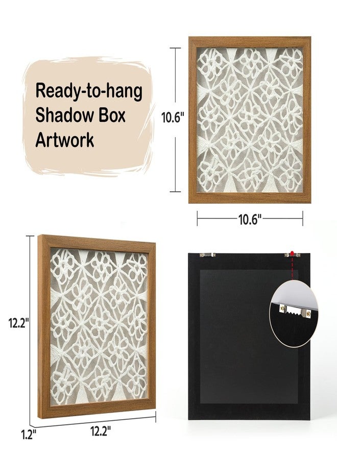 FOLKOR Handmade Paper Wall Art for Rustic Farmhouse Boho Room Aesthetics, 12" Framed Abstract Shadow Box Art Decor, Lattice Hanging Artwork Eclectic Decor for Apartment Nursery Hallway Above Desk Bed - Image 4