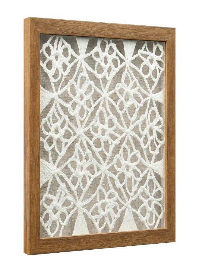 FOLKOR Handmade Paper Wall Art for Rustic Farmhouse Boho Room Aesthetics, 12" Framed Abstract Shadow Box Art Decor, Lattice Hanging Artwork Eclectic Decor for Apartment Nursery Hallway Above Desk Bed - Image 1