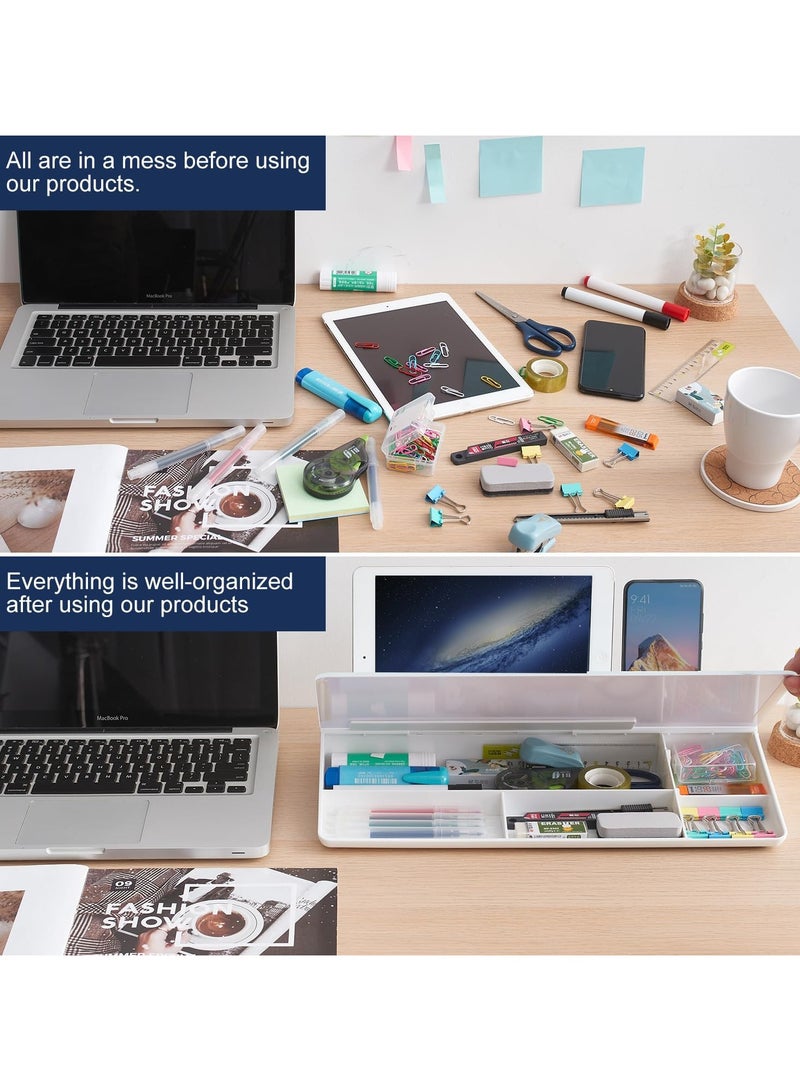 general Small Glass Desktop Whiteboard Dry Erase Board - Computer Keyboard HolderWhiteboard Surface Pad with Drawer, Desk Organiser with Office, Home, School SuppliesAccessories - Image 3