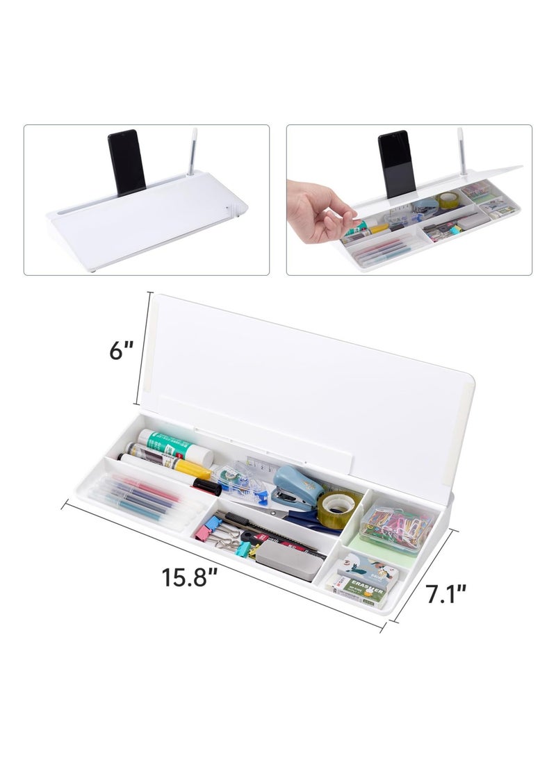 general Small Glass Desktop Whiteboard Dry Erase Board - Computer Keyboard HolderWhiteboard Surface Pad with Drawer, Desk Organiser with Office, Home, School SuppliesAccessories - Image 4