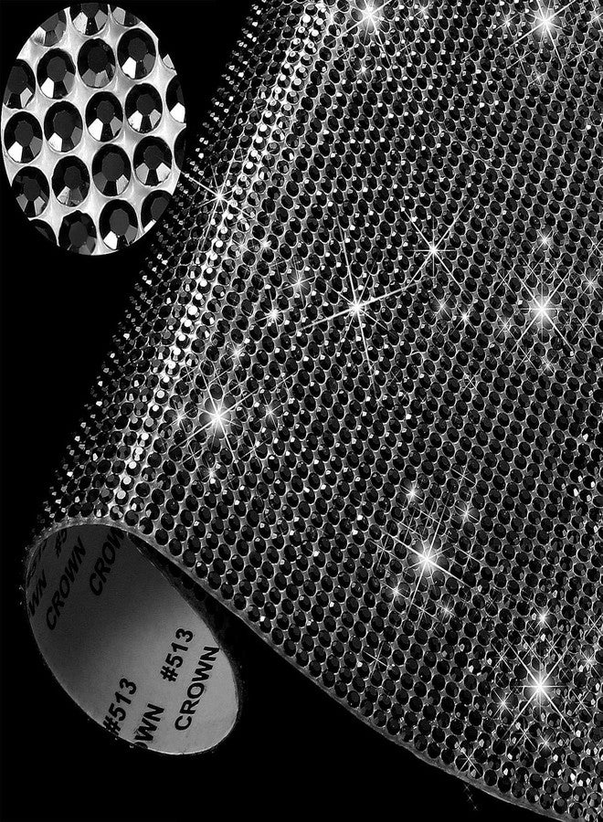 Jubilant 12000 Pieces Bling Rhinestone Sheet Stickers, DIY Craft, Self Adhesive Glitter Rhinestones Crystal Diamond Gem Stickers for Car/Phone/Clothing/Shoes, 9.4 x 7.9 Inch (Black) - Image 1