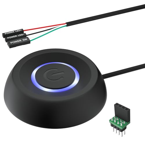 OwlTree PC Power Button, Desktop Power Button PC External Power Switch ON Off LED PC Power Supply Button SW Extension for Computer Motherboard - Image 1