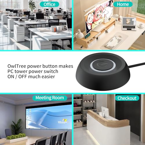OwlTree PC Power Button, Desktop Power Button PC External Power Switch ON Off LED PC Power Supply Button SW Extension for Computer Motherboard - Image 5