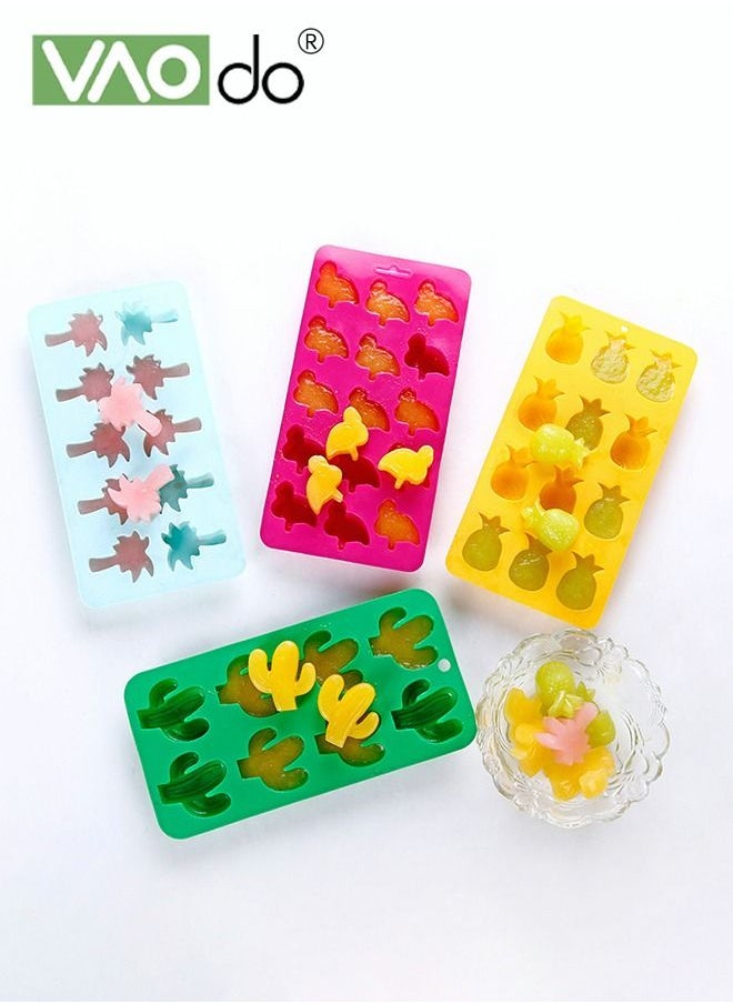 VAOdo - 4PCS Large Ice Cube Trays Silicone Easy to Demold Ice Maker Food Grade Silicone Suitable for Chocolate Baby Food Pudding Ice Cubes - Image 1