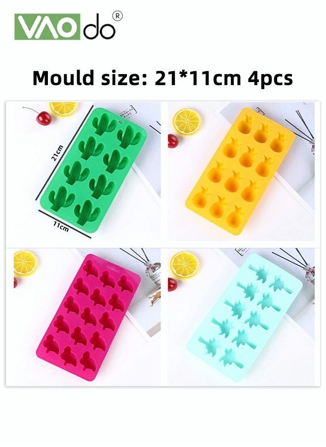 VAOdo - 4PCS Large Ice Cube Trays Silicone Easy to Demold Ice Maker Food Grade Silicone Suitable for Chocolate Baby Food Pudding Ice Cubes - Image 1