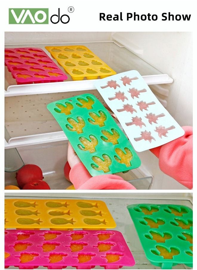 VAOdo - 4PCS Large Ice Cube Trays Silicone Easy to Demold Ice Maker Food Grade Silicone Suitable for Chocolate Baby Food Pudding Ice Cubes - Image 1