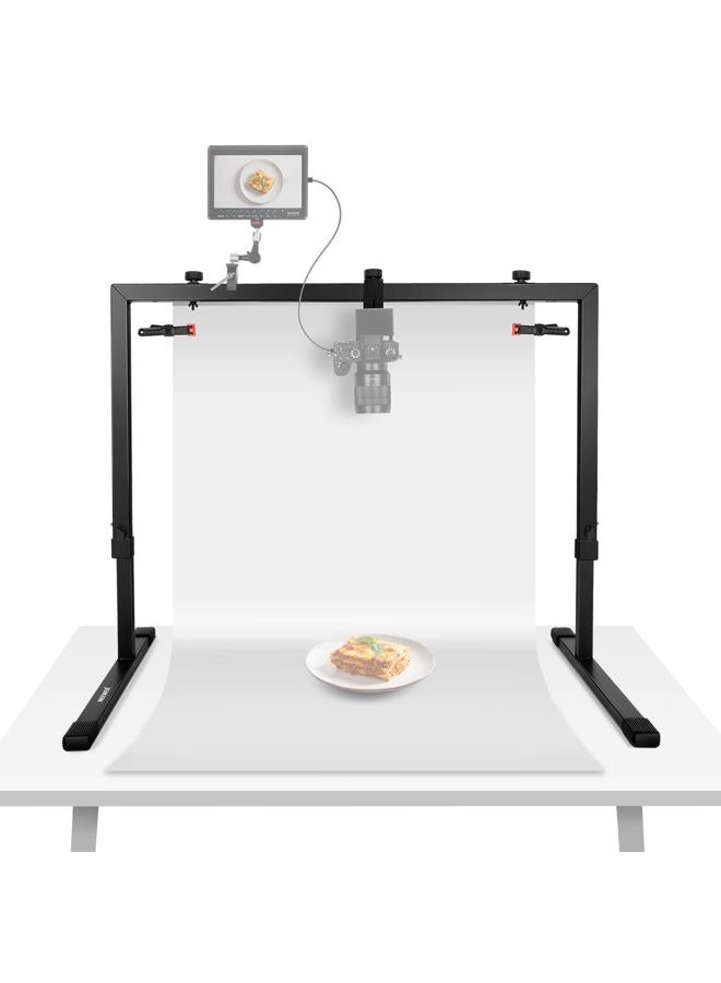 Neewer Overhead Camera Mount Rig for Top Down Shots, Heavy Duty Steel Tabletop Mount Stand Multi Device Platform for Flat Lay Photography Lighting Cooking Drawing Crafts, For Desks≥3.3'/1m Long, ST100  - Image 1