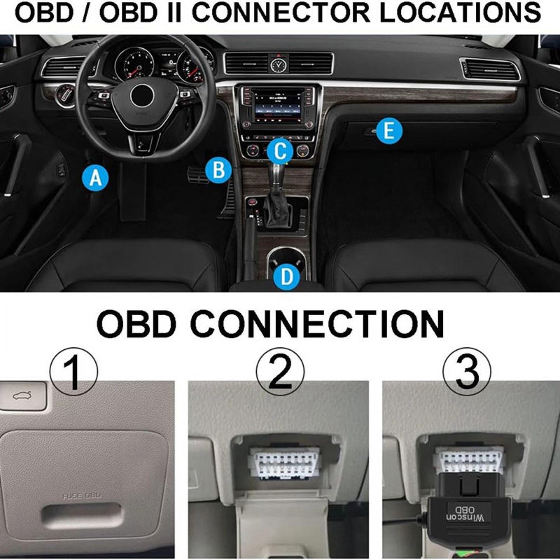 مجموعة الأسلاك المُصممة خاصًا لأجهزة تسجيل المرافق السيائية (Dash Cam) عبر بوابة OBD: أسلاك بلاستيكية سوداء من 12-24 فولت إلى 5 فولت - نظيفة وتوفير مساحة، قابلة للتوصيل والاستخدام مباشرة، مع حماية من الجهد المنخفض. كبل طاقة عالمي لوضع التوقف مدار 24 ساعة، وأجهزة تسجيل المرافق السيائية، وملاكس (GPS)، والرادار - Image 3