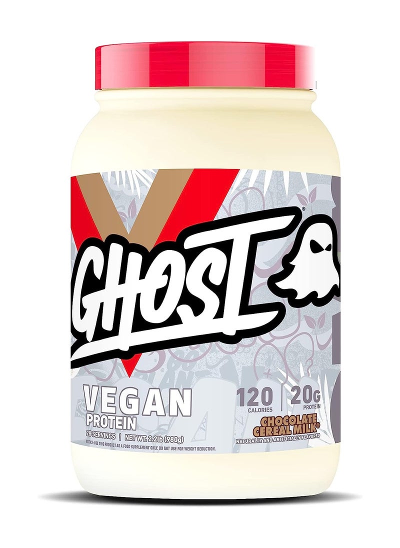 Ghost - Vegan Protein Powder, Chocolate Cereal Milk - 2.2lb, 20g of Protein - Plant-Based Pea & Organic Pumpkin Protein - ­Post Workout & Nutrition Shakes, Smoothies, & Baking - Soy & Gluten-Free - Image 1