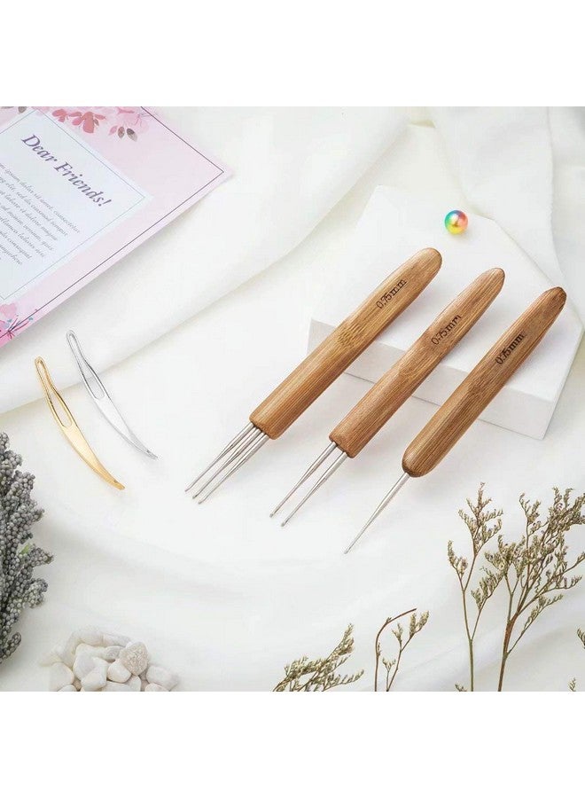 FFNIU 5 Pcs Dreadlocks Tool Set Includes 3 Pcs Dreadlocks Crochet 1 Hook 2 Hooks 3 Hooks Hair Weaving Needle Crochet, 2 Pcs Crochet Hair Tools Interlocking Dreadlock Needle Accessories for Braid Craft - Image 2