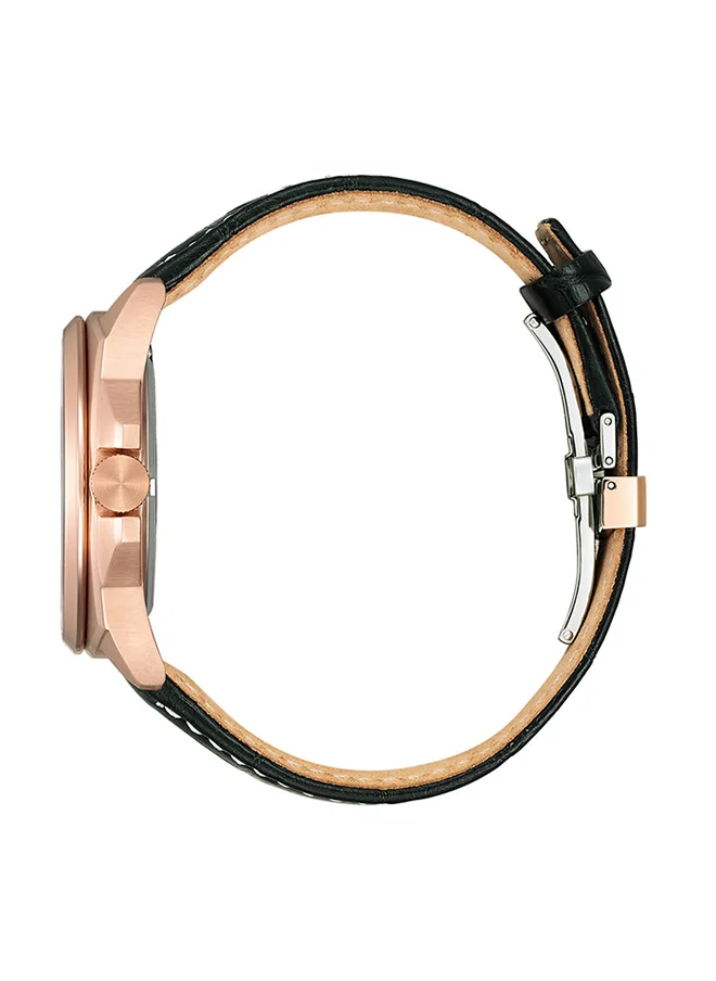 سيتيزن Men's Analog Tonneau Shape Leather Wrist Watch AW1723-02E - 45.8 Mm