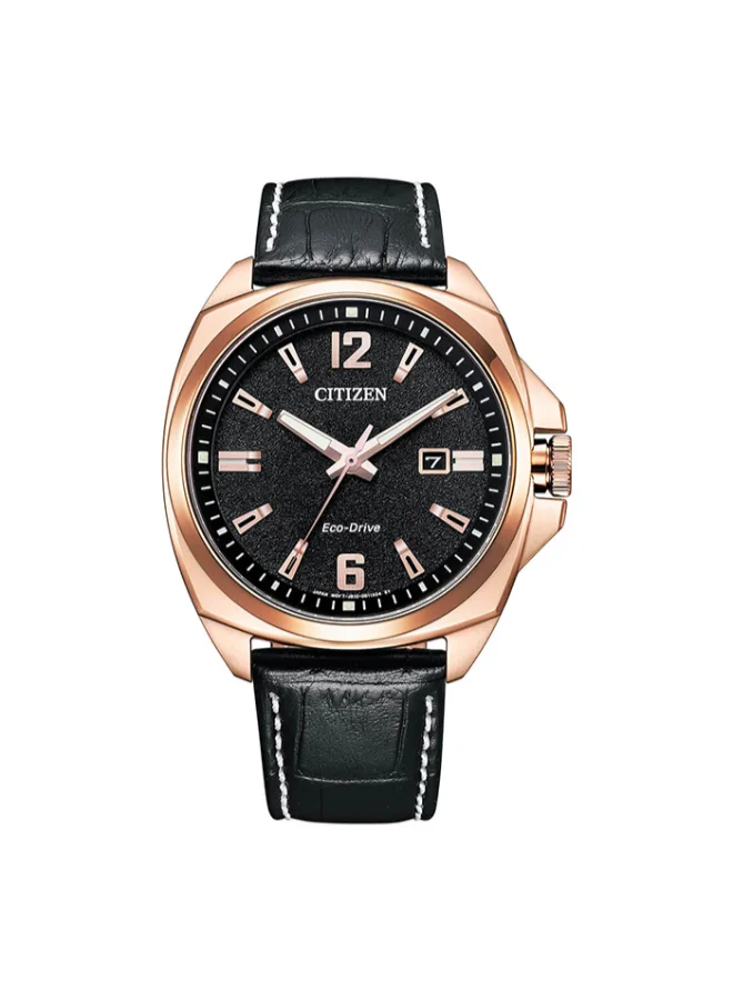 CITIZEN Men's Calf Leather Eco-Drive Standard Watch AW1723-02E - 45.8 mm