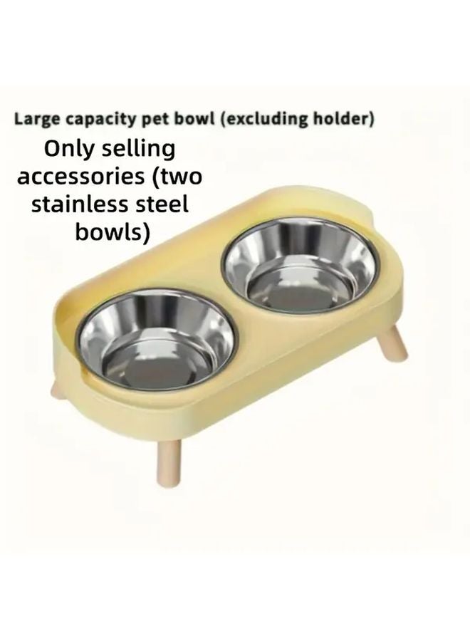 قطعتان من أوعية طعام وماء للكلاب والقطط، مصنوعة من الفولاذ المقاوم للصدأ، بسعة كبيرة ومقاومة للانقلاب - Image 2