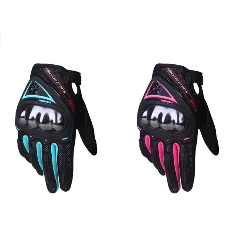 Scoyco Woman Motorcycle Gloves Touch Screen Armor Breathable Female Glove AntiSkid MBXMTBATV Sport Pink Dirt Bike Gloves Pink M