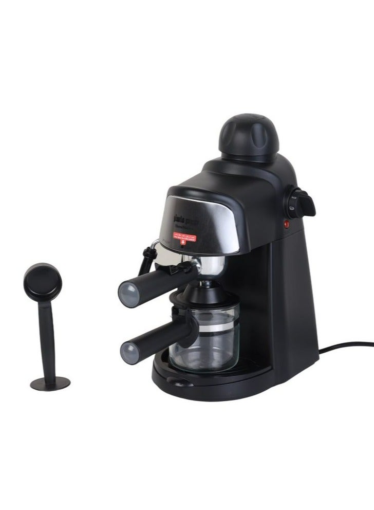 HomeMaster Espresso and Cappuccino Maker 240ml Tank Capacity 4 Cups Silver/Black 800 watts - Image 1