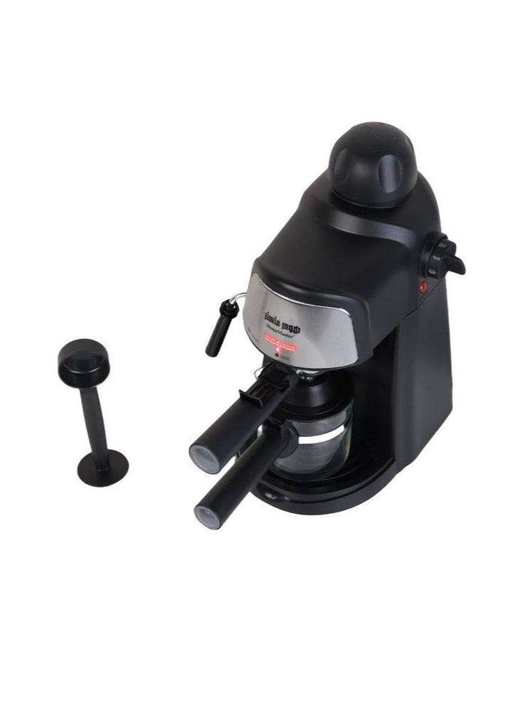 HomeMaster Espresso and Cappuccino Maker 240ml Tank Capacity 4 Cups Silver/Black 800 watts - Image 2
