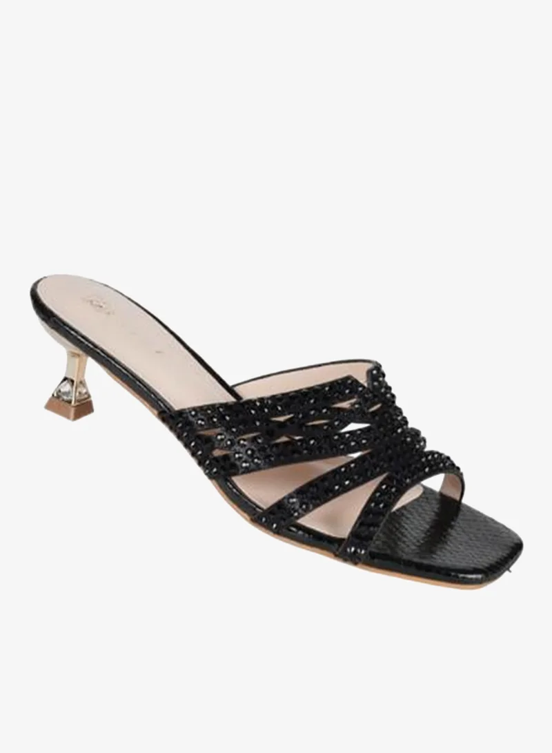 ZAYNA 221-218 Zayna Ladies Kitten Heel Sandals 2G9183-532 Black