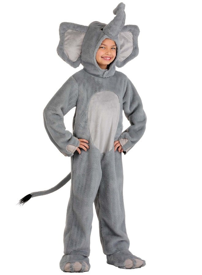 Fun Costumes Kids Adorable Elephant Costume | Children Jungle Animal Jumpsuit with Hood, Shoe Covers for Dress Up, Halloween Medium - Image 1