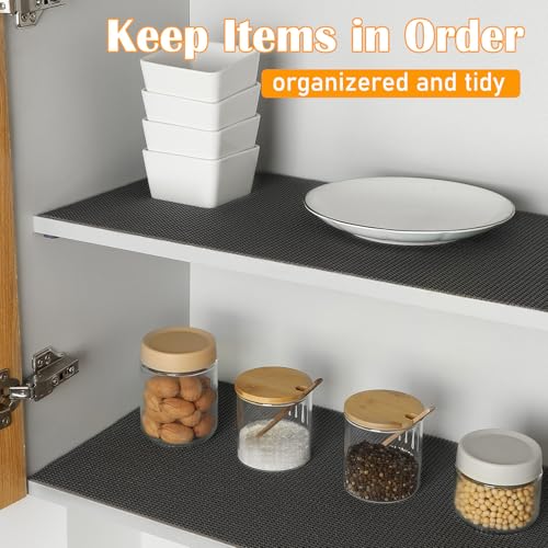 Songrey Non-Adhesive Drawer and Shelf Liner, Non Slip Cabinet Liners, Protect Kitchen Cupboard, Bathroom Drawers, Breathable, Thick Strong Grip mat (12IN x 10FT, Black) - Image 4