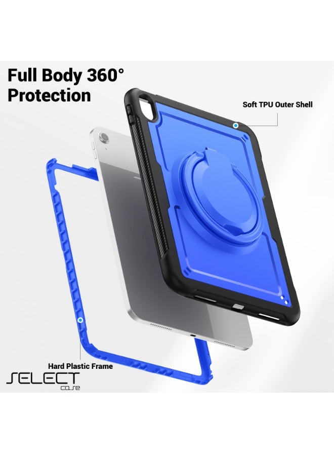 سيليكت كفر آيباد ضد الصدمات للأطفال مع حامل دوران 360° وحماية كاملة – متوافق مع iPad 9 الجيل التاسع (10.2 إنش) بتقنية Thermoline، تصميم متين وآمن للأطفال باللون الأزرق - Image 3