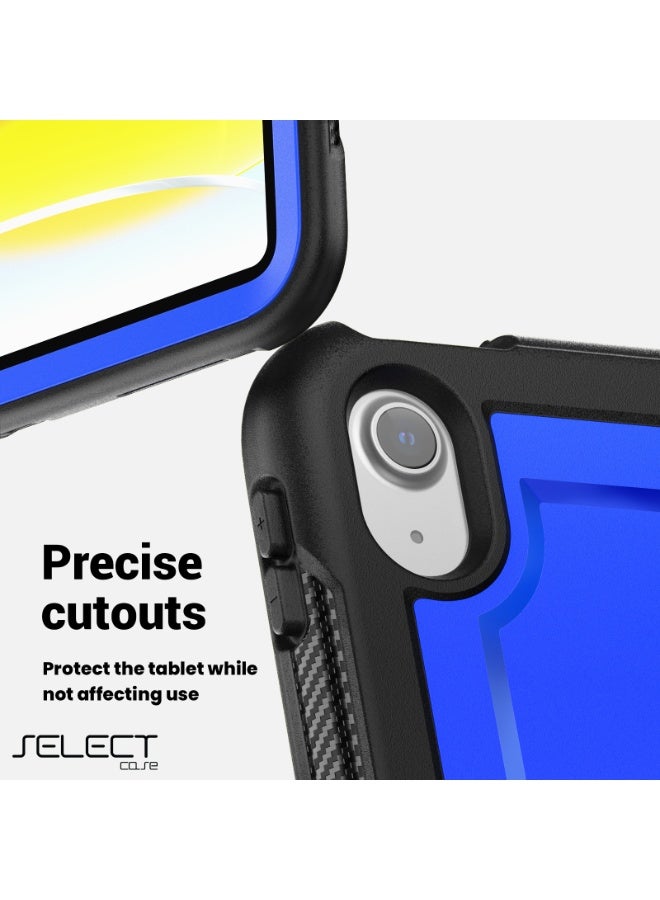 سيليكت كفر آيباد ضد الصدمات للأطفال مع حامل دوران 360° وحماية كاملة – متوافق مع iPad 9 الجيل التاسع (10.2 إنش) بتقنية Thermoline، تصميم متين وآمن للأطفال باللون الأزرق - Image 4