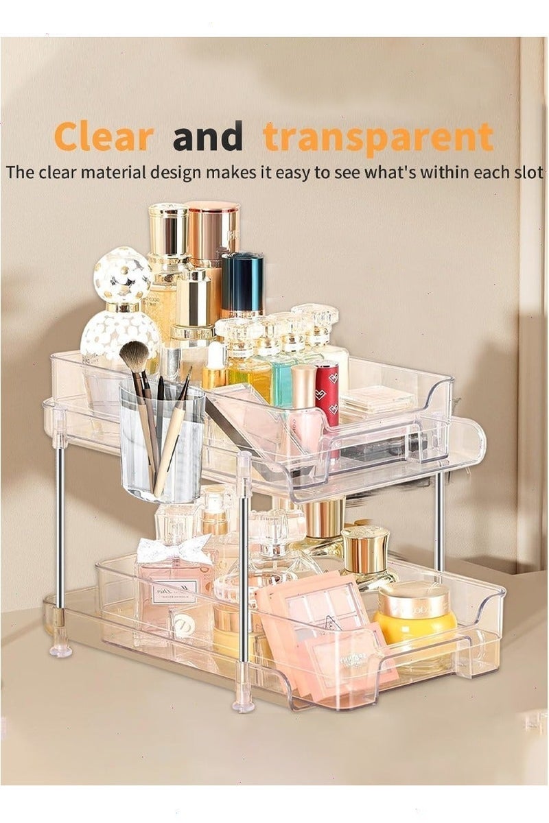 Yoawllty Makeup Organizer, Stackable Drawers Storage Drawers, Clear Home Display Box, Pull Out Cosmetic Drawer, Dustproof Cosmetics Storage Box - Image 3