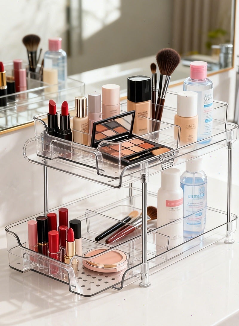 Yoawllty Makeup Organizer, Stackable Drawers Storage Drawers, Clear Home Display Box, Pull Out Cosmetic Drawer, Dustproof Cosmetics Storage Box - Image 2