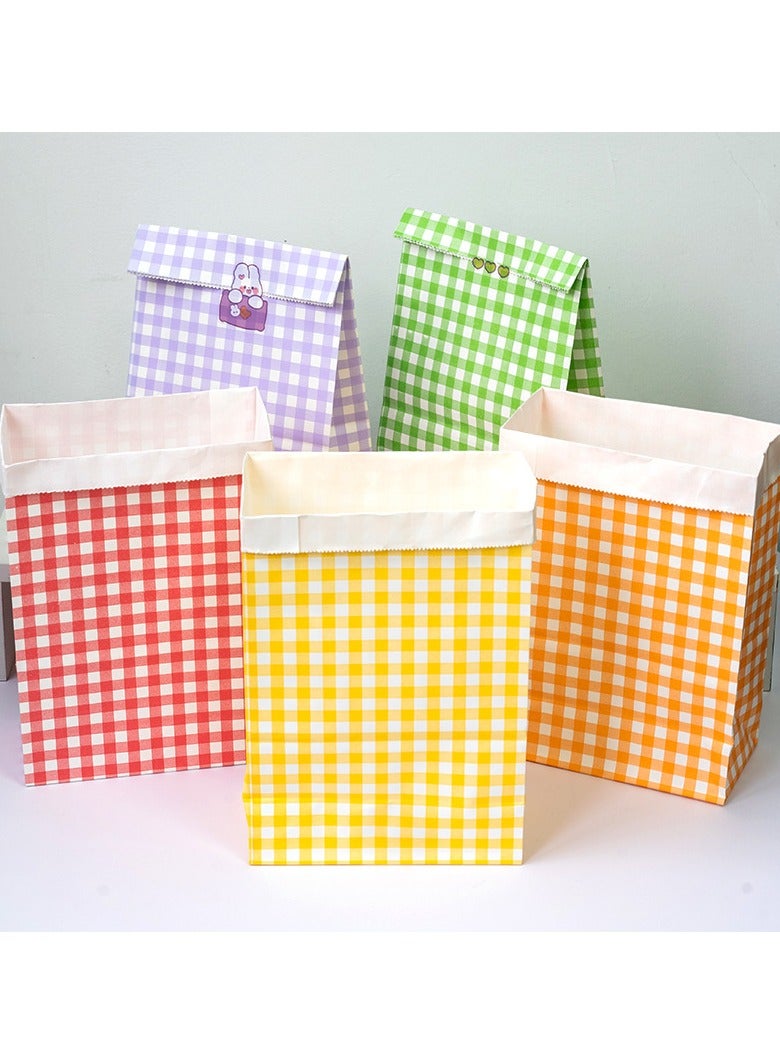 50 Pack Party Favor Bags Colorful Square Gird Bags Snacks Desserts Candy Cakes Gift Bag Kraft Paper Bags for Birthday Party Baby Shower Weddings Christmas Festivals Holiday Celebration - Image 5