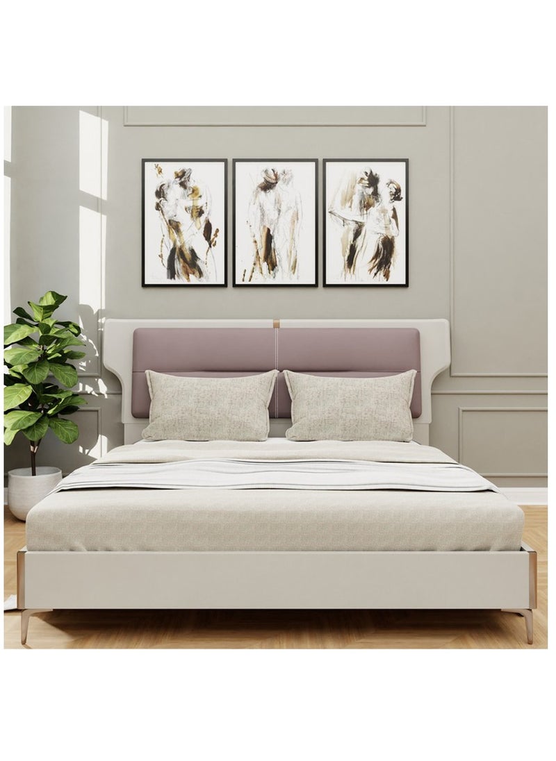 ROYALOAK Royaloak Phoenix King Size Bed | MDF Construction | Leatherette Upholstery | Elegant High-Gloss Finish | Modern Design | Durable & Long-lastin  - Image 2