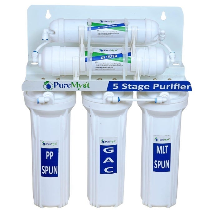5 STAGE NON ELECTRIC GRAVITY BASE UNDER SINK OR WALL MOUNT UF MEMBRANEACTIVATED CARBON WATER PURIFIER NO TDS REDUCTION NO WASTAGE AND WITHOUT RO NOT SUITABLE FOR BOREWELL OR TANKER WATER