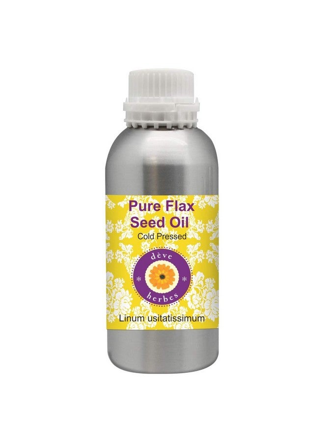 Deve Herbes Pure Flax Seed Oil (Linum usitatissimum) | Cold Pressed | Natural | Undiluted | For Diluting Essential Oils | For Skin & Massage | Men & Women | 300ml - Image 1
