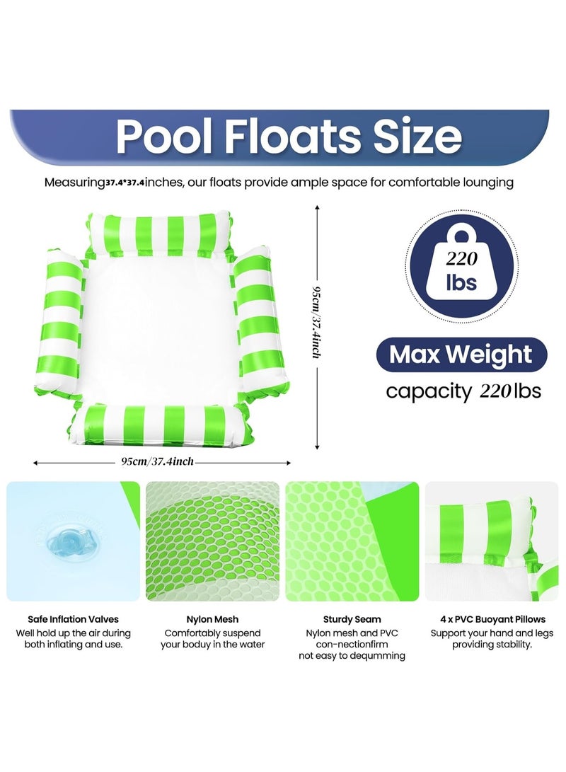 Anna Foldable PVC Backrest Swimming Float Bed - Four-Tube Inflatable Mesh Water Recreation Lounge Chair, Portable Relaxation Water Lounger - Image 3