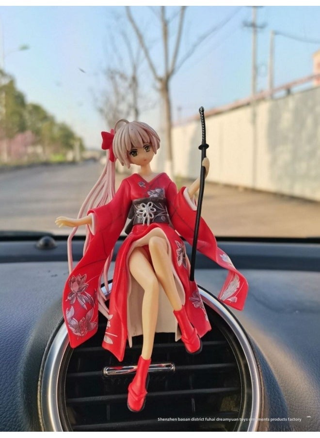 Generic - Second-dimensional Fate Of The Sky Spring Sun Wild Dome Animation Hand-run Kimono Dome Sister Surrounding Japanese Car Ornaments Animation Model-Color:Red - Image 1