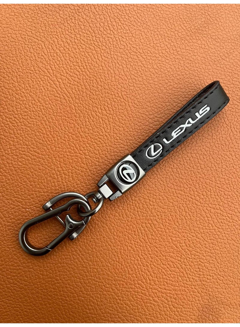 LEXUS Carabiner Keychain, Universal Heavy Duty Woven Handmade Leather Key Chain for Men and Women - Image 1