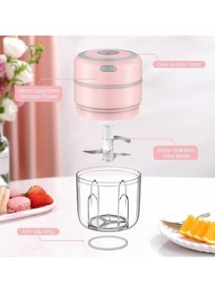Gonice Mini Garlic Chopper, Baby Food Maker 250ML, Wireless Portable Food Processor for Meat/Vegetables/Chop Fruits/Onion/Garlic Peeler, Mini Chopper Food Processor (Pink)  - Image 3