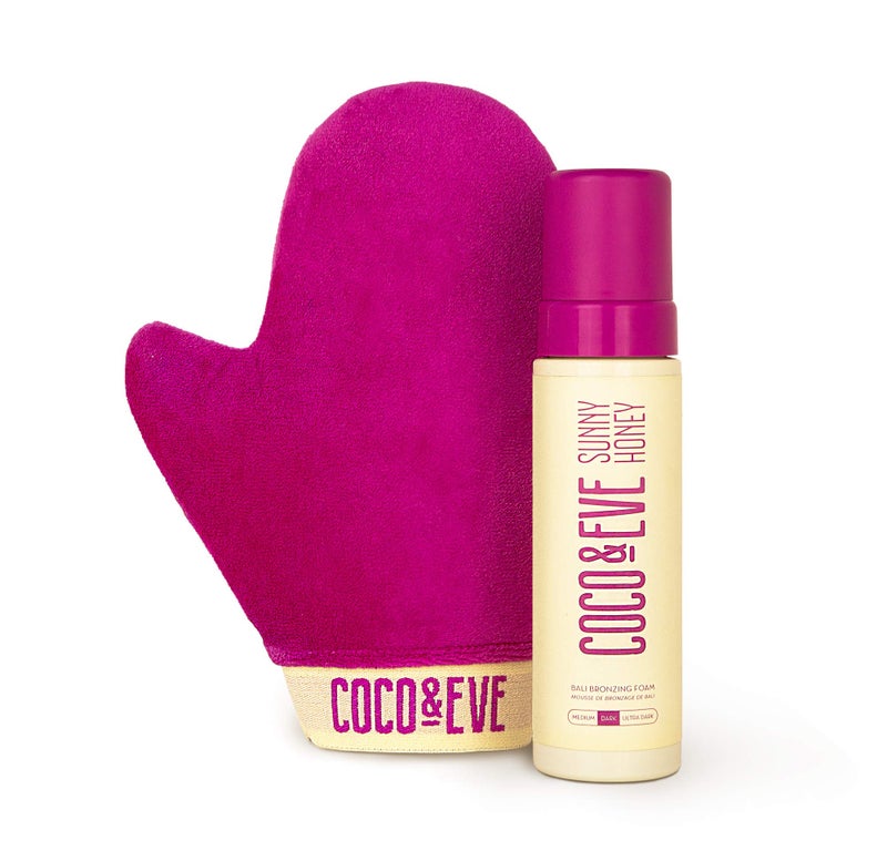 Coco & Eve Self Tanner Mousse Kit - All Natural| Sunless Instant Tanning Lotion with Bronzer & Mitt Applicator | Sunny Honey Bali Bronzing Kit (Ultra Dark) - Image 1