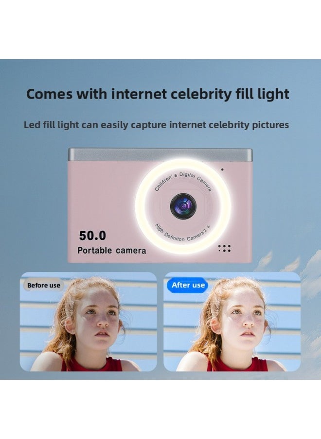 Generic HD Student Digital Camera Game Selfie Ultra-thin 50x Zoom Card Camera UK-Body Color:Silver  - Image 3