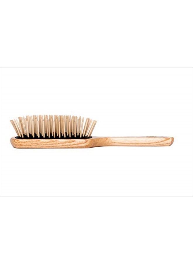 TEK Rectangular Brush with Long Tooth in Ash Wood Handmade in Italy, for Long, Thick and Straight Hair - 22 x 6.5 cm - Image 2