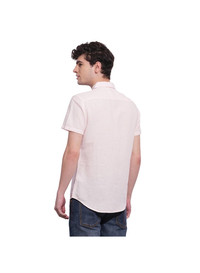 Being Human Mens Pink Collared Short Sleeve Shirt - Image 3