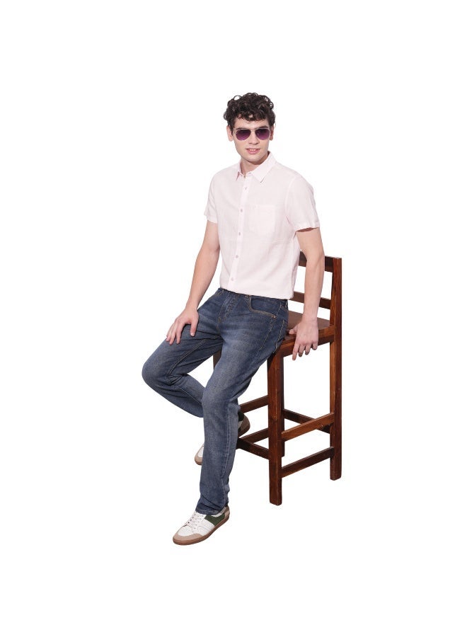 Being Human Mens Pink Collared Short Sleeve Shirt - Image 4